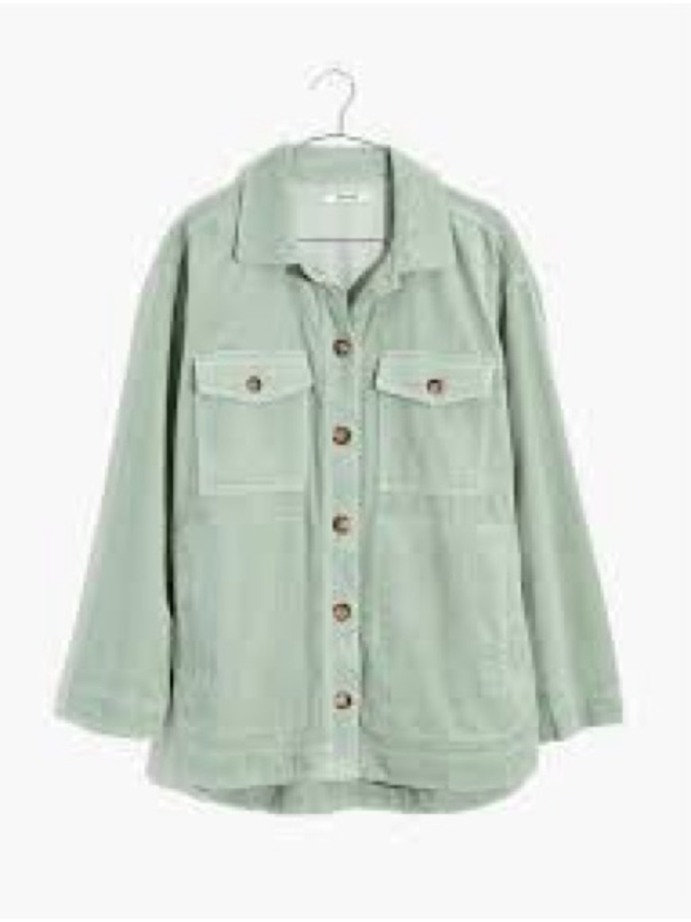 Madewell Sage Green Button-Front Utility Jacket